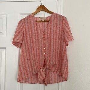 Michael Kors blouse with gold buttons and tie.